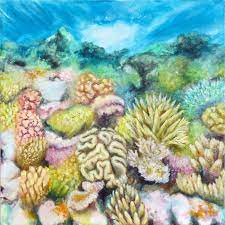 Reefs are formed of colonies of coral polyps held together by calcium carbonate. Coral Reef Painting By Jacqueline Talbot Saatchi Art