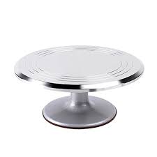 Bonnoces Aluminium Alloy Cake Turntable 12 Inch Revolving Cake Decorating Stand Elegant Wh Cake Decorating Stand Revolving Cake Stand Cake Decorating Supplies