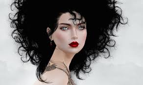 Image uploaded by ➵ عنيدة. 3200x900px Free Download Hd Wallpaper Fantasy Tattoo Black Hair Blue Eyes Lipstick Woman Wallpaper Flare