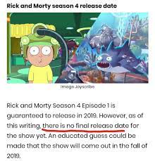Rick and morty season 5 plot: An Article Titled Rick And Morty Season 4 Release Date Assholedesign