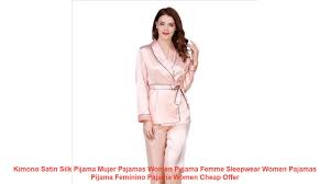 1 kimono en satín de alta calidad con manga a medio brazo, lindos kimono en satín. Kimono Satin Silk Pijama Mujer Pajamas Women Pyjama Femme Sleepwear Wo Youtube