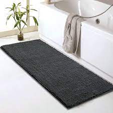 Gorilla grip bathroom mat & extra soft and absorbent shaggy rugs 7. Amazon Com Chenille Bathroom Rugs Runner 59 X 20 Anti Slip Long Bath Mat Extra Soft Absorbent And Machine Washable Shaggy Chenille Noodle Bath Rugs For Bathroom Bedroom And Kitchen Grey Home Kitchen