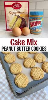 Soft Chewy Peanut Butter Cookies Made With Cake Mix Recipe Homemade Peanut Butter Cookies Cake Mix Cookie Recipes Chewy Peanut Butter Cookies