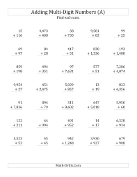Adding Various Two Three And Four Digit Numbers All Addition Worksheet Addition Worksheets Math Fact Worksheets Math Practice Worksheets
