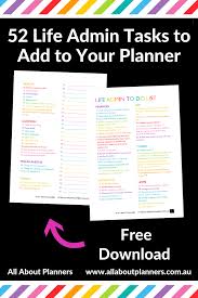 It was designed to be a small, easy to use and. 52 Life Admin Tasks To Add To Your Planner This Year All About Planners