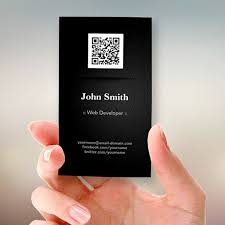 Web Developer Elegant Black Qr Code Business Card Zazzle Com In 2020 Qr Code Business Card Business Cards Creative Business Cards