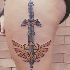 Maybe you would like to learn more about one of these? Legend Of Zelda Master Sword Triforce Thigh Tattoo Geek Tattoo Zelda Tattoo Tattoos