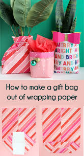Upgrade a paper gift bag using stamps. How To Make A Gift Bag Out Of Wrapping Paper A Beautiful Mess Diy Gift Bags Paper Gift Bags Diy Paper Bag Gift Wrapping