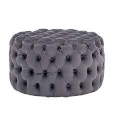Check spelling or type a new query. Grey Round Velvet Buttoned Ottoman Coffee Table Living And Home