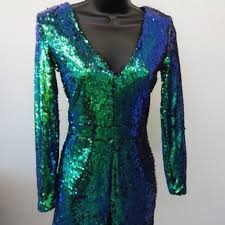 Nwt Haoduoyi Mermaid Sequin Romper Size S Nwt