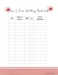 You can edit and customize or personalize the the wedding list templates like the ones found here come in a number of easy to use formats. Free Printable Guest List Template Customize Online