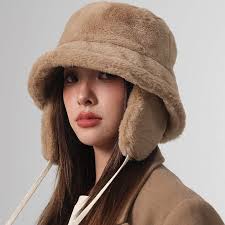 Ribarsko kapa sa zaštitom za uši, ženska nova jesensko-zimska monotono  topla kapa, odvojiva dan kapa sa simuliranim vune zeca pliš kupiti