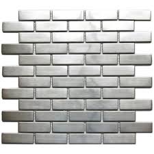 The waterjet machines are used to cut through elegant mosaic tile choices in glass, ceramic, stone and more. Brick Pattern Mosaic Stainless Steel Tile 8 Mm For Backsplash Fireplac