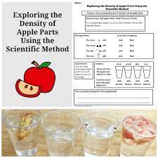 Exploring The Density Of Apple Parts Using The Scientific Method Scientific Method Food School Science Experiments