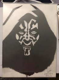 Charcoal Darth Maul Star Wars Art War Art Art