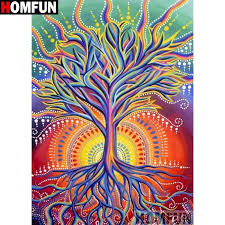5d Diamond Painting Abstract Tree Of Life Kit Tree Of Life Art Abstract Tree Abstract