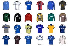 The following are not official everton playing kits, but just the merchandise which is available for fans to buy. Everton Shirts Grandoldteam