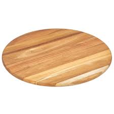 mDesign Acacia Wood Lazy Susan Turntable Spinner, Pantry Organizing