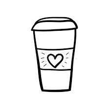 29500 cup clipart black and white. Coffee Cup Black And White With Heart Stock Illustration Illustration Of Cartoony Style 136810394