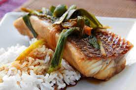Striped Bass Poached In Spicy Soy Sauce Recipe Recipe Recipes With Soy Sauce Spicy Soy Sauce Recipe Seafood Dishes