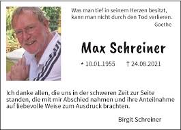 Traueranzeigen von Max Schreiner