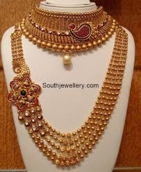 Antique Gold Choker And Long Chain Jewellery Designs Gold Jewelry Fashion Gold Fashion Necklace Bridal Gold Jewellery