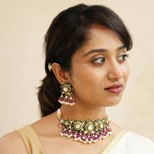 Gold Plated Silver Necklace and Earrings Set