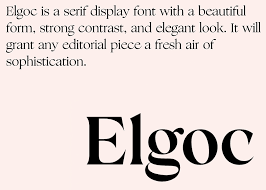 If you're building an app or designing a site, sans serifs are generally the way to go, says decotes, because legibility is a concern on screens that are small or have lower resolutions. Elgoc Serif Font Best Fonts Awwwards