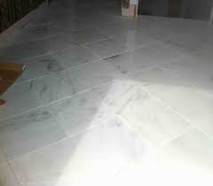 White Marble Floor With White Grout By Stepping Stone And Tile Sst White Marble Floor Floor Grout Marble Floor