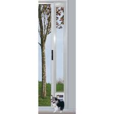 doggy door factory 82 tall white vinyl patio door with medium cat door for more information visit now this is an pet patio door large dog door cat door