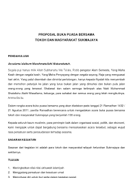 Susuana acara adalah sebuah urutan yang sistematis secara terperinci mengenai jalannya acara menegnai kegiatan yang akan berlangsung selama acara berlangsung, susunan acara ini tergantung durasi dan disusun sesuai kesepakan yang punya acara. Proposal Buka Puasa Bersama Pdf
