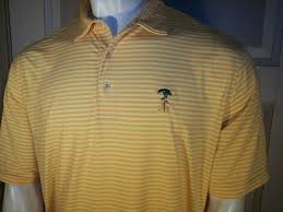 Its newest collections provide the perfect balance between modern technology and classic elegance. Peter Millar Large Yellow Orange Stripe Poly Spandex Golf Shirt Pine Tree Logo Sportscards Com