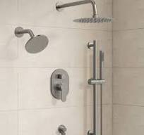 GRANDJOY 3 in 1 Showers with Valve 3-Spray Dual Wall Mount 10 in. Fixed and  Handheld Shower Head 2.5 GPM in Brushed Nickel SGF10GJ-58-BN10 - The Home  ...