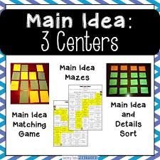 Games Centers For Teaching Main Idea Teaching Main Idea Main Idea Games Main Idea Activities