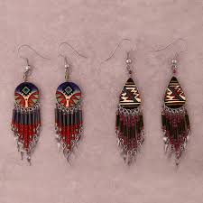 See more ideas about diy earrings, handmade jewelry, crochet jewelry. Painted Clay Earrings Geometrics Incazteca