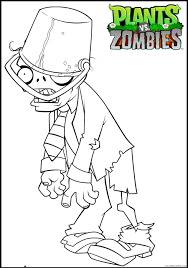 Plants Vs Zombies Coloring Pages Buckethead Zombie Coloring4free Coloring4free Com
