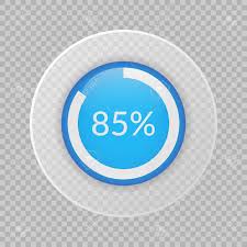 85 Percent Pie Chart On Transparent Background Percentage Vector