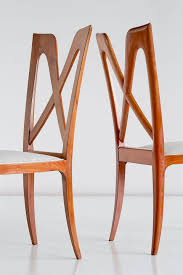 Set Of Six Ulderico Carlo Forni Dining Chairs In Cherry Wood Italy 1940s Kabinet Hubert Dining Chairs Chair Cherry Wood