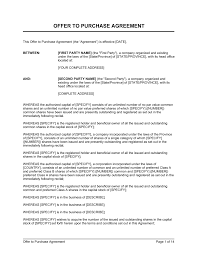 The letter of intent provides for the purchase price, deposit, financing and states that the letter of intent is not legally binding on either party, before a formal purchase name of addressee address. Offer To Purchase Shares Agreement Template By Business In A Box