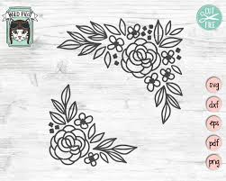 Download Flower Svg Files Flower Border Svg Flower Corner Svg Floral Etsy In 2021 Flower Border Svg Flower Svg Files Floral Svg