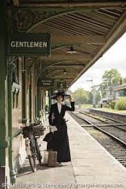 Lady In Black With Big Hat Waits On Railway Station With Suitcase Photographer Steve Peet Old Train Station Vintage Train Old Train