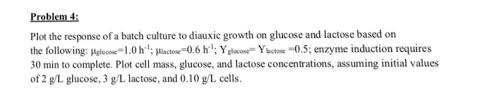 °vacuum treatment of 1.0 mm hg applied to aerated cultures for 5 min and released immediately before freezing. Problem 4 Plot The Response Of A Batch Culture To Chegg Com