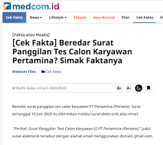 Pertamina (persero) merupakan perusahaan bumn yang memiliki tugas dalam mengelola penambangan minyak dan gas bumi di indonesia. Anda Terima Surat Panggilan Tes Kerja Di Pertamina Cek Faktanya