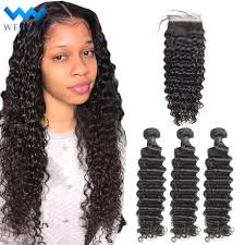 A wide variety of wet wave hair weave options are available to you, such as hair extension type, virgin hair, and hair weft. Wet And Wavy Bundles With Closure 30 Inch Deep Wave Human Hair 3 4 Curly Extension Brazilian Water Weave Bundle With Hd Closure 3 4 Bundles With Closure Aliexpress