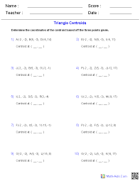 An exterior angle of a triangle is equal to the sum of the opposite interior angles. Geometry Worksheets Triangle Worksheets