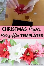 Small Paper Flower Pdf Templates Christmas Poinsettia Flower Etsy Video Video Paper Flowers Paper Flower Tutorial Christmas Crafts