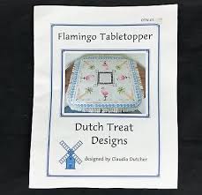 Dutch Treat Designs Claudia Dutcher Counted Cross Stitch Flamingo Table Topper Ebay