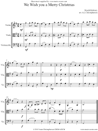 We Wish You A Merry Christmas Violin Viola Cello Sheet Music Notes By Christmas Violin Cello Viola String Ensemble