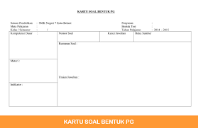 Penyusunan kisi kisi dan butir soal ppt download. Contoh Kartu Soal Uraian Format Doc Microsoft Office Word Administrasi Guru