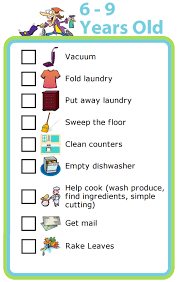 Free Printable Chores For 6 9 Year Olds Chore Chart Kids
